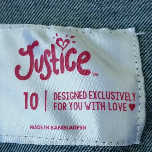 Justice Denim Jean Jacket Girls 10 - Picture 4 of 4